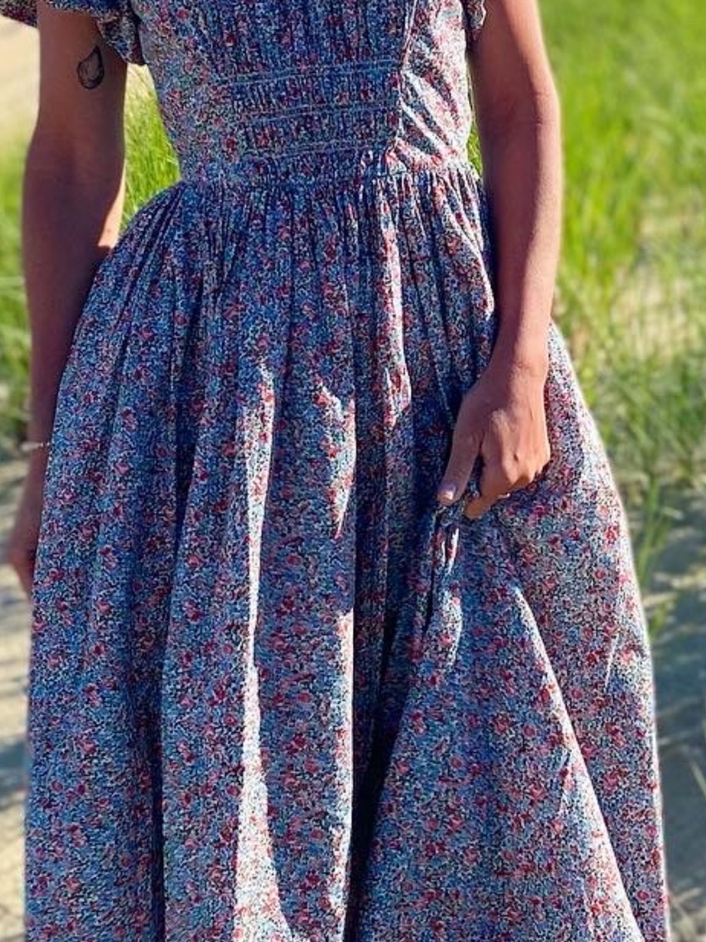 Ruffle dress, refreshing print, very fun for summer